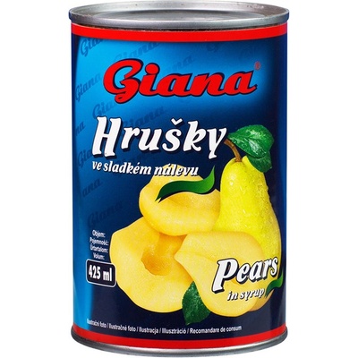 Giana Hrušky lúpané, polené v mierne sladkom náleve 410 g