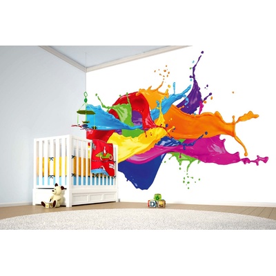 DIMEX ART Самозалепваща се флизелинова фототапета цветни пръски 375 x 250 см