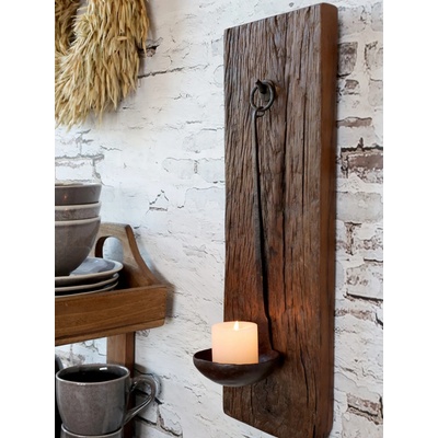 Dřevěný nástěnný svícen Grimaud Unit - 15*2*46 cm - Chic Antique