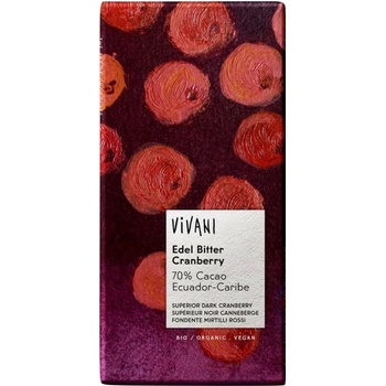 VIVANI Bio horká čokoláda s brusnicami 100 g