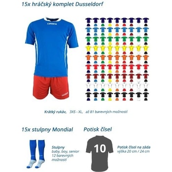 Legea Dusseldorf Colour sada 15 fotbalových dres ů