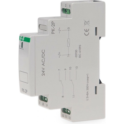 PK-2P/24 - Elektromagnetické pomocné relé, 24V, 8A, 2x NO/NC