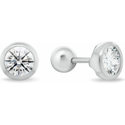 Brilio Silver Strieborné kôstky s čírym kubickým zirkónom EA1229W 0,6 cm