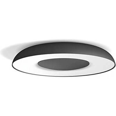 Philips Still Hue Ceiling Lamp - комплект таванна лампа с бяла светлина и ключ за димиране за безжично управляемо осветление за iOS и Android устройства (черен