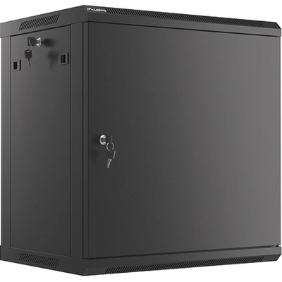 Lanberg rack cabinet 19" wall-mount 12U/600x450 for self-assembly with metal door black (flat pack) (WF01-6412-00B)