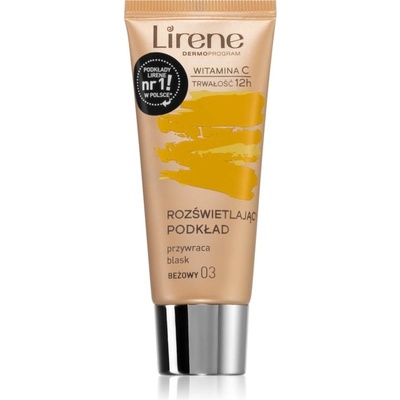 Lirene Vitamin C rozjasňující fluidní make-up pro dlouhotrvající efekt 3 Beige 30 ml