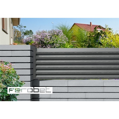 FEROBET Plotová tvárnice koncová poloviční LINUS - 30*30*10cm - Standard Přírodní