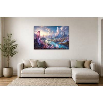 Obraz na plátně – Krystalové údolí s modrou řekou 135 × 90 cm