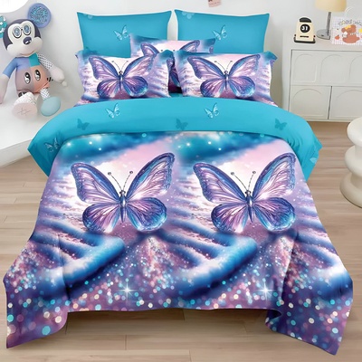 EmonaMall Двулицево спално бельо EmonaMall, 6 части - Модел S18987 (S18987-66666d)