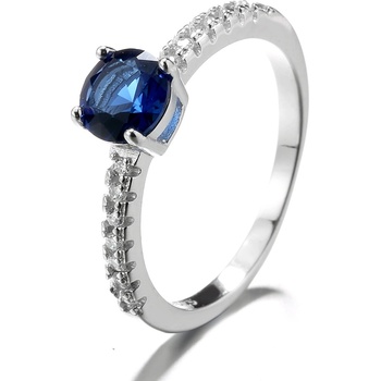DELIS Пръстен от сребро 925, jw1360, елегантен дизайн със син камък, с родиево покритие (jw1360)