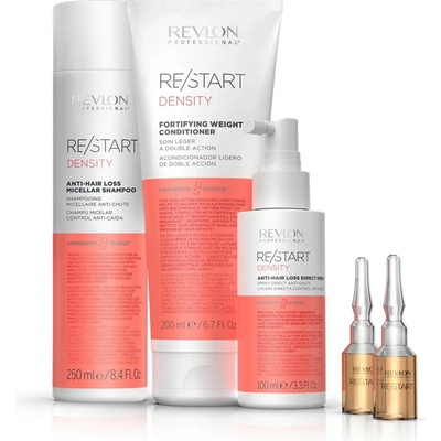 Revlon Professional Restart Density Set - Šampon 250 ml + Kondicioner 200 ml + Sprej 100 ml + Ampule 12x5ml