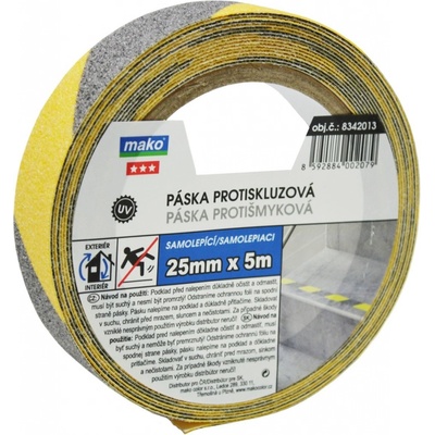 Mako Páska protiskluzová 25 mm / 5 m černožlutá 8342013