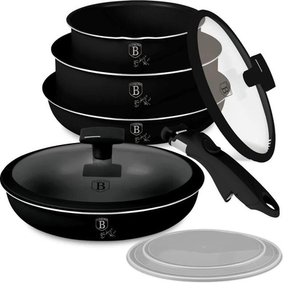 Berlingerhaus Sada nádobí s titanovým povrchem 9 ks Matte Black Collection