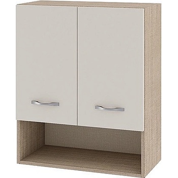 ИРИМ Горен шкаф с две врати и ниша Сити МС-7 мока / сатен 60 см