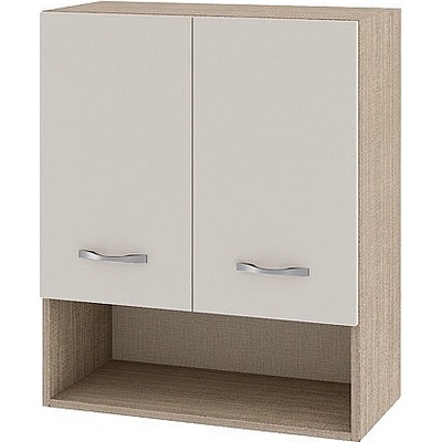 ИРИМ Горен шкаф с две врати и ниша Сити МС-7 мока / сатен 60 см
