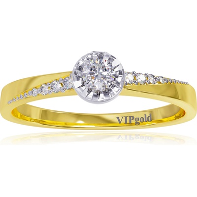VIPgold Zásnubný prsteň s briliantmi zo žltého zlata R328 48744z