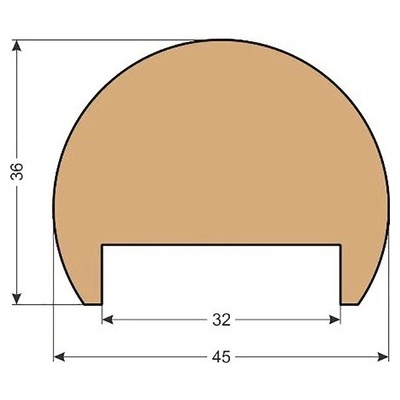 Madlo zábradlia K1 36 x 45 x 2500 mm smrek