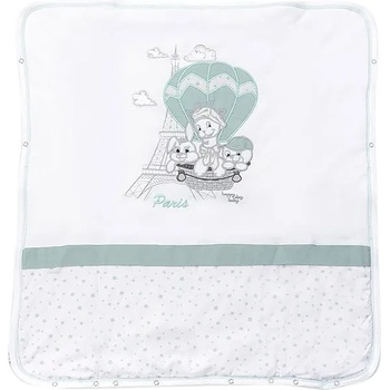 Bambino Casa Памучно одеяло с пълнеж Bambino Casa - Paris, Mint, 80 х 85 cm (3200)