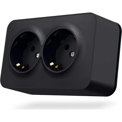 Videx ДВОЕН КОНТАКТ ШУКО ЗА ОТКРИТ МОНТАЖ vf-bns22g-bg 16А videx - ГРАФИТ