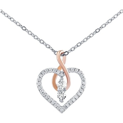 SILVEGO Strieborný náhrdelník camilla s príveskom srdca a Infinity s brilliance zirconia DCC1607028N