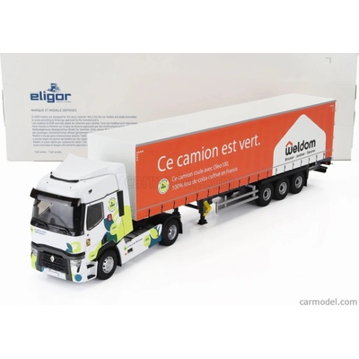 Eligor Renault T-line Truck Telonato Weldom Transports 2023 Bílá Oranžová 1:43