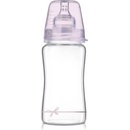 LOVI sklenená fľaštička Diamond Glass mašlička růžová 250 ml