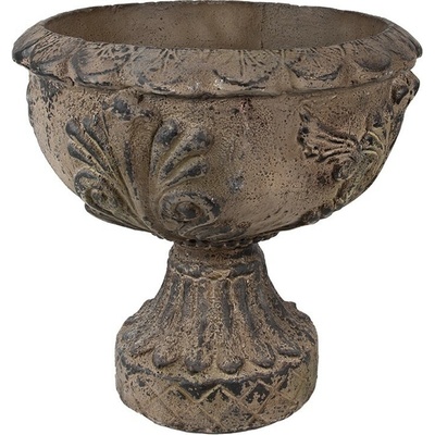 Clayre & Eef Hnedý antik kvetináč v barokovom štýle Baroque 36x35 cm