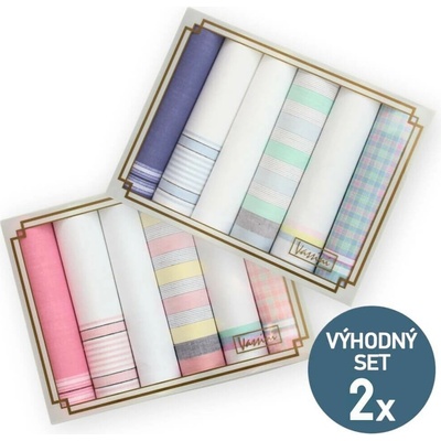 ETEX Výhodná sada dámských látkových kapesníků L19-modré a L19-růžové - 12 kusů – Zboží Dáma