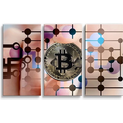 Sablio Obraz - 3-dílný Bitcoin Varianta: 120x80cm