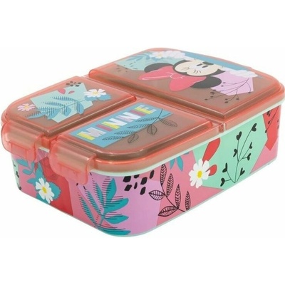 Stor Svačinový box s přihrádkami Minnie květy 74420