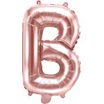 PartyDeco Балон от фолио Mini - Буква В 35см розово златен