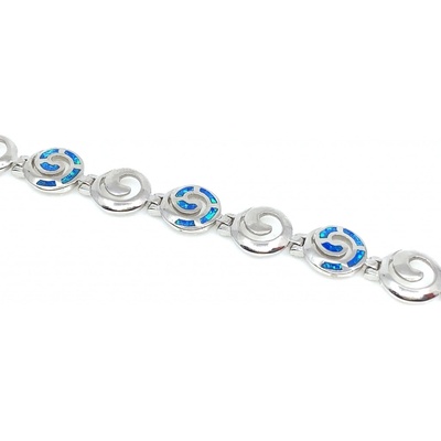 Jan Kos jewellery stříbrný náramek s modrým opálem 12116767