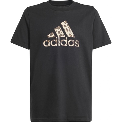 Детска тениска Adidas Girls Essentials Linear T-Shirt - Black Animal