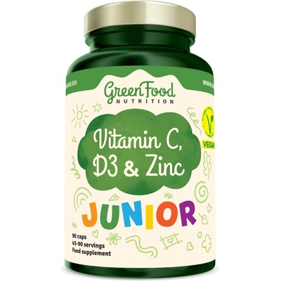 GreenFood Nutrition Junior Vitamín C, D a Zinok 90 kapsúl
