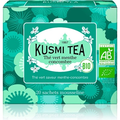 Kusmi Tea Porciovaný zelený čaj s mätou a uhorkou Bio 20 vrecúšok