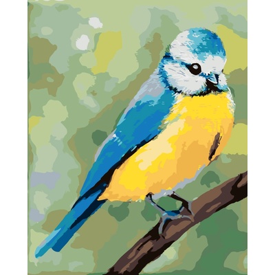 ZUTY Malování podle čísel MODRÝ PTÁČEK SEDÍCÍ NA VĚTVIČCE MYROSLAVA VOLOSCHUK Rozměr 80 x 100 cm Rámování bez rámu a bez vypnutí plátna