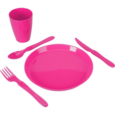EXCELLENT Pikniková sada nádobí v boxu růžová 31 ks – Zboží Dáma