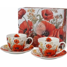 Duo Porcelánová šálka s podšálkou Poppies 2 x 270 ml