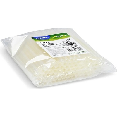 Wimex Slámka bio-kompozit přírodní hnědá Jumbo Ø8 mm x 14 cm
