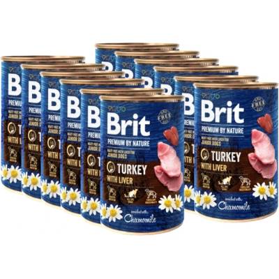 Brit Premium by Nature Junior Пуйка с черен дроб 12x400г