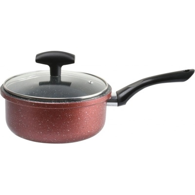 Rosberg Касерола с капак Rosberg R51321G16, 16 см, 1.6 л, Мраморно покритие, Индукция, Бордо меланж (R51321G16)