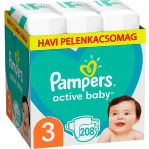 Pampers Active Baby месечен пакет пелени 6-10 кг Midi 3 (208 бр. ) (81678669)