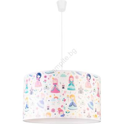 Duolla - Детски пендел PRINT M 1xE27/40W/230V Ø 35 см принцеси (DU80962)