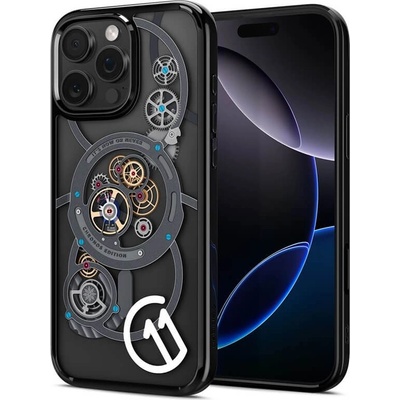 Magsafe Калъф за iPhone 16 Pro Max, Spigen c11 Chronos Ultra Hybrid T Mag Case, Черен (ACS09192)