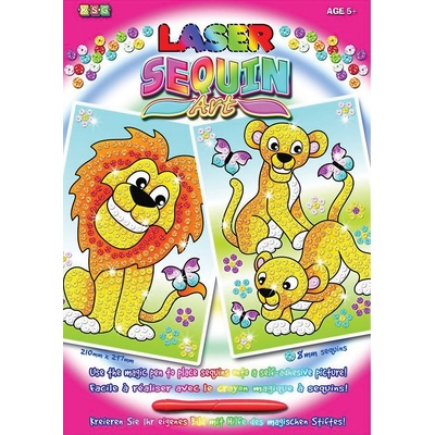 KSG Crafts Творчески комплект KSG Crafts Sequin Art - Изкуство с пайети, Лъвове (1318)