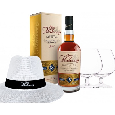 Malecon Reserva Imperial 18y 40% 0,7 l (dárčekové balenie 2 poháre a klobúk)