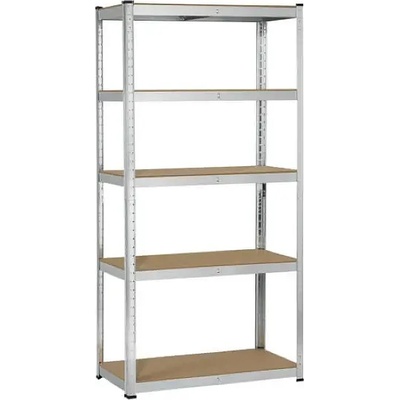 СТЕЛАЖ МЕТАЛЕН ГАЛВ. ПОДС. МДФ 5 РАФТА х 265кг 180х90х45см (18090455265mdgl / 954537)