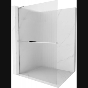 Mexen Kioto+ L душ параван с рафт Walk-in 90 x 200 см, ивици, хром - 800-090-123-01-09 (800-090-123-01-09)