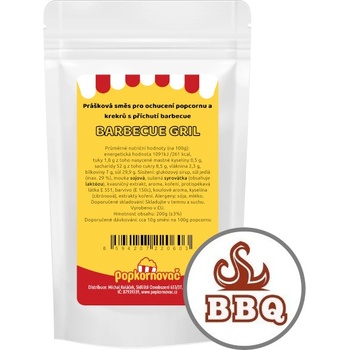 Popkornovač.cz Příchuť na popcorn Barbecue Gril 200 g
