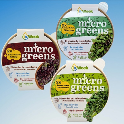 3x Ředkev sada microgreens semínka inWeek Bez přebalu